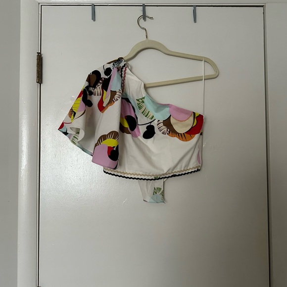 Zara ruffle one shoulder top - Picture 3 of 4